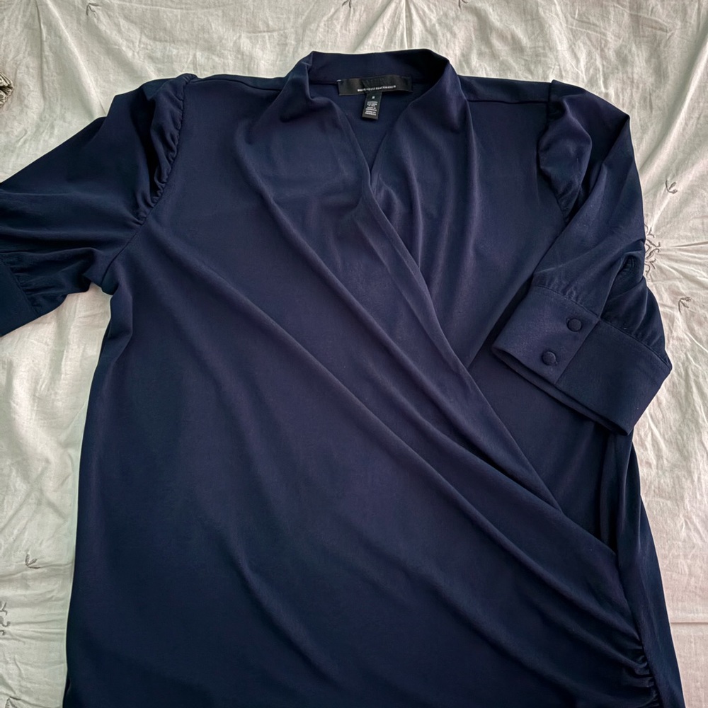 White House Black Market Navy Blouse